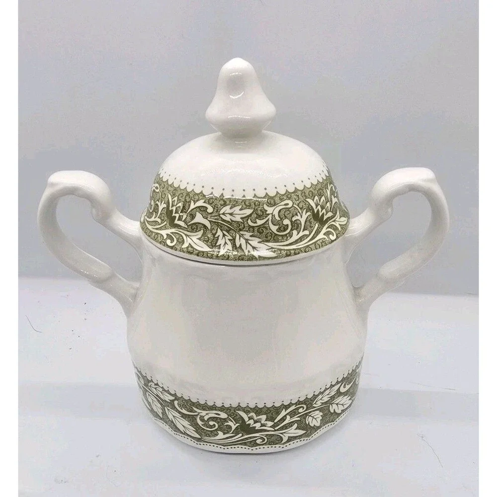 J&G Meakin Tea Set Vintage Sterling Renaissance Green Colonial English Ironstone